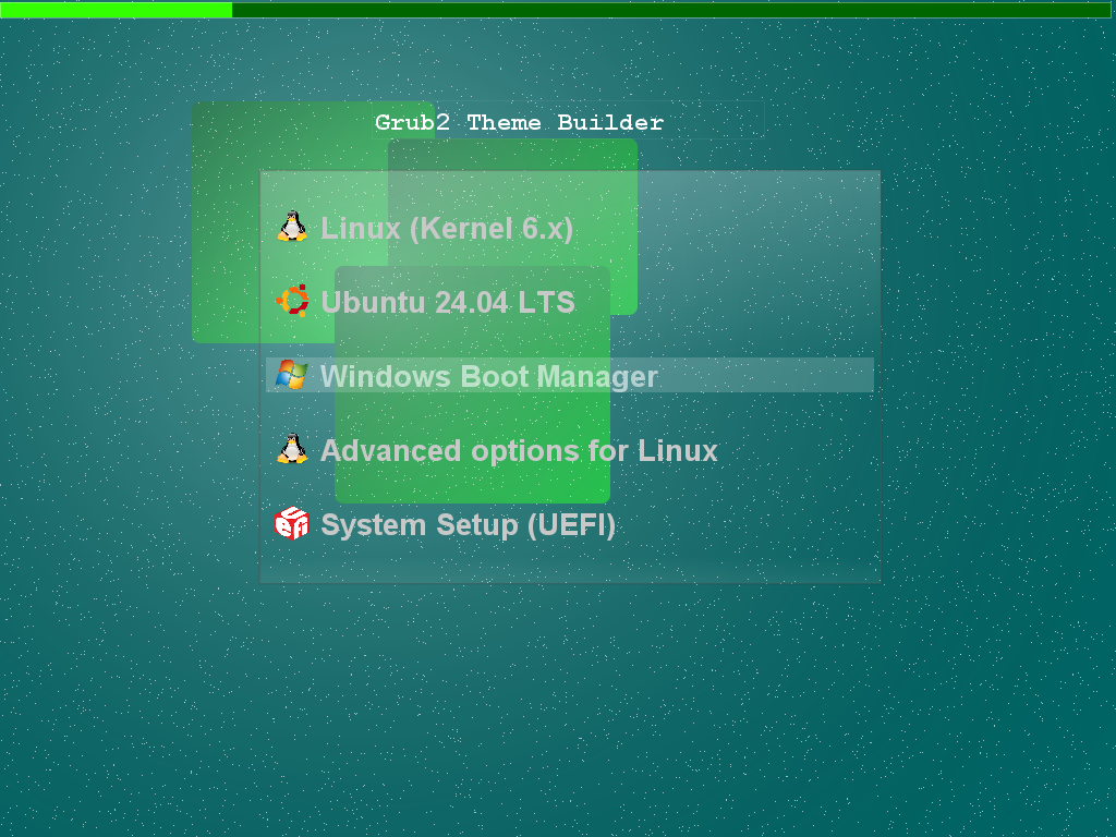 GRUB Theme Builder GRUB theme preview
