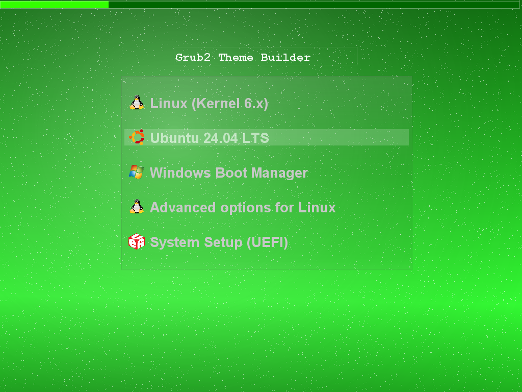 GRUB Theme Builder GRUB theme preview