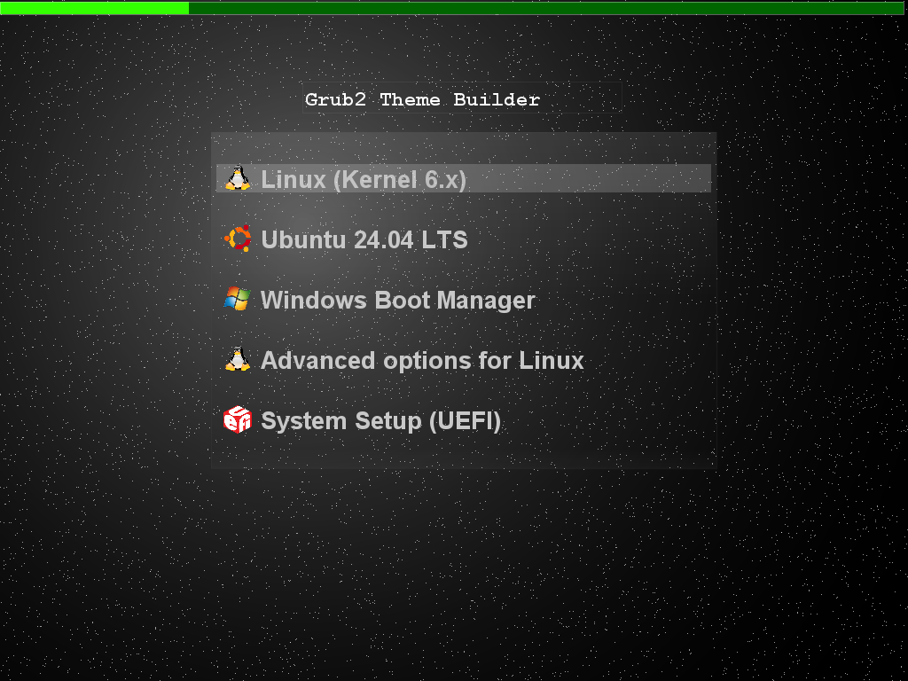GRUB Theme Builder GRUB theme preview